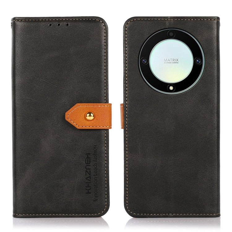 KHAZNEH Dual-color Cowhide Texture Flip Leather Phone Case