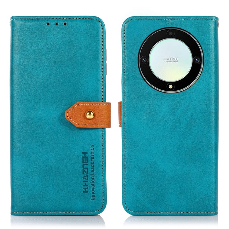 KHAZNEH Dual-color Cowhide Texture Flip Leather Phone Case