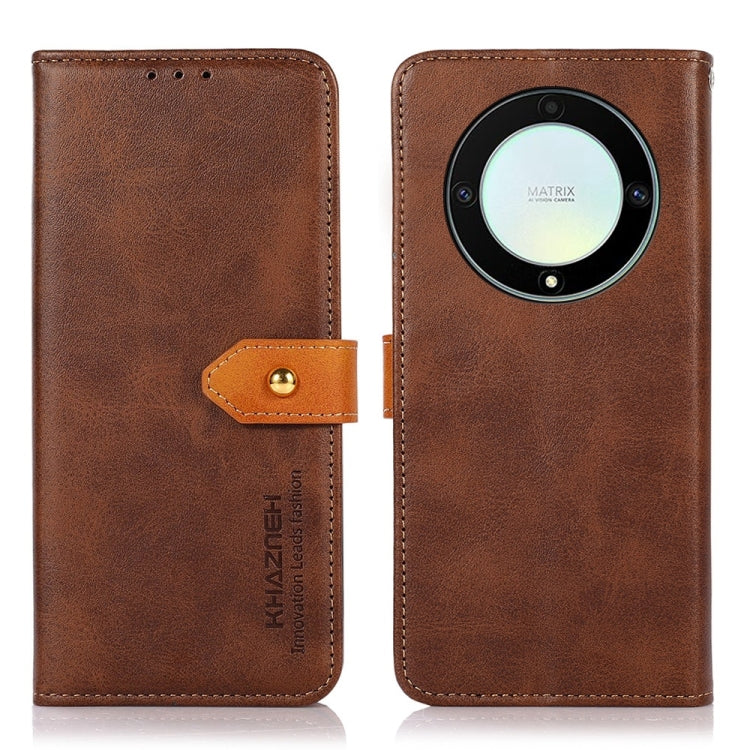 KHAZNEH Dual-color Cowhide Texture Flip Leather Phone Case