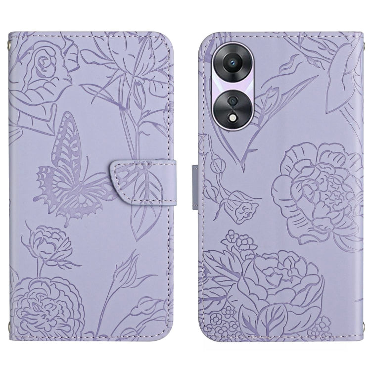 HT03 Skin Feel Butterfly Embossed Flip Leather Phone Case, For OPPO Reno8 T 5G/A1 Pro 5G, For Xiaomi 13 Lite, For Samsung Galaxy A24 4G