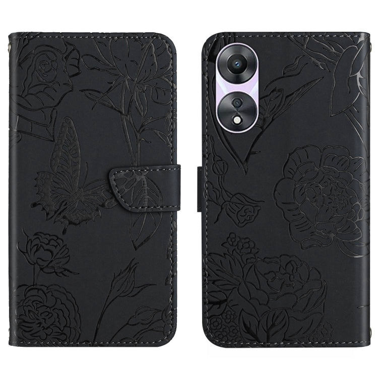 HT03 Skin Feel Butterfly Embossed Flip Leather Phone Case, For OPPO Reno8 T 5G/A1 Pro 5G, For Xiaomi 13 Lite, For Samsung Galaxy A24 4G