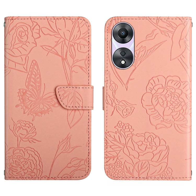 HT03 Skin Feel Butterfly Embossed Flip Leather Phone Case, For OPPO Reno8 T 5G/A1 Pro 5G, For Xiaomi 13 Lite, For Samsung Galaxy A24 4G