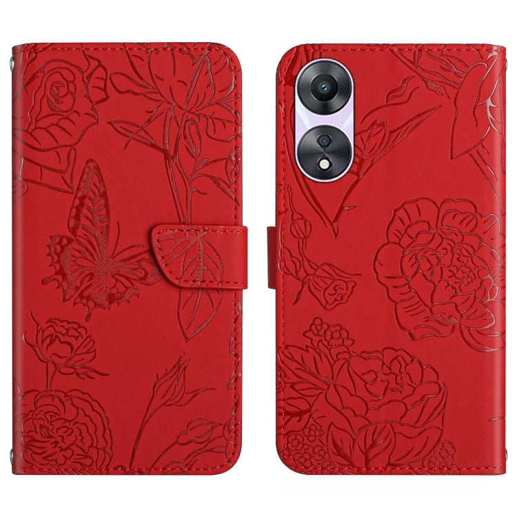 HT03 Skin Feel Butterfly Embossed Flip Leather Phone Case, For OPPO Reno8 T 5G/A1 Pro 5G, For Xiaomi 13 Lite, For Samsung Galaxy A24 4G