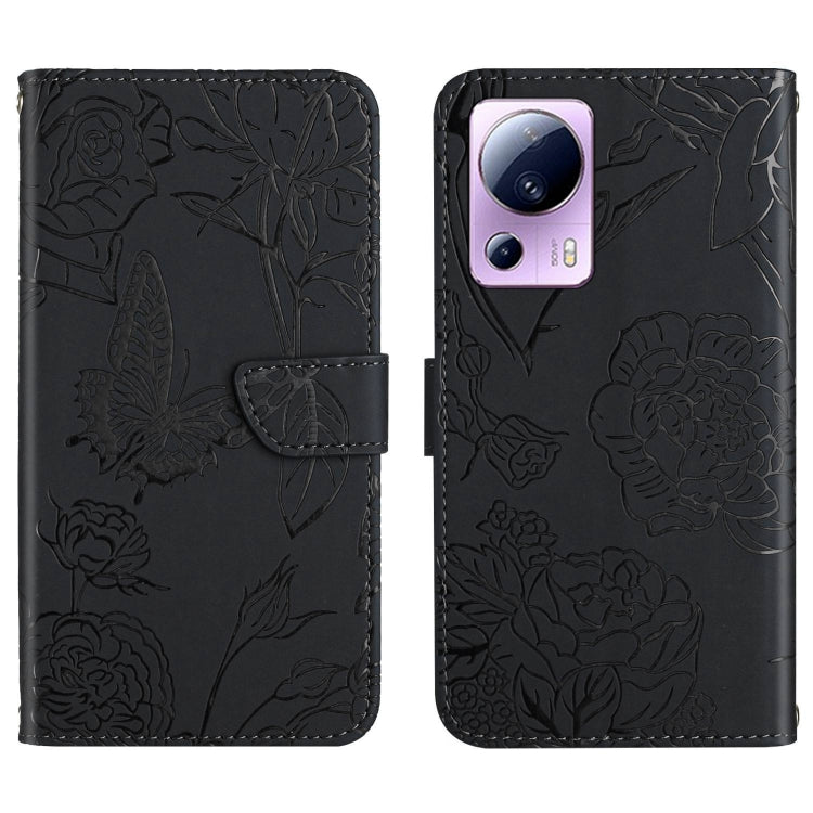 HT03 Skin Feel Butterfly Embossed Flip Leather Phone Case, For OPPO Reno8 T 5G/A1 Pro 5G, For Xiaomi 13 Lite, For Samsung Galaxy A24 4G