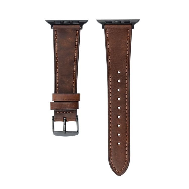 Crazy Horse Genuine Leather Watch Band, For Apple Watch Series 8&7 41mm / SE 2&6&SE&5&4 40mm, For Apple Watch Ultra 49mm / Series 8&7 45mm / SE 2&6&SE&5&4 44mm