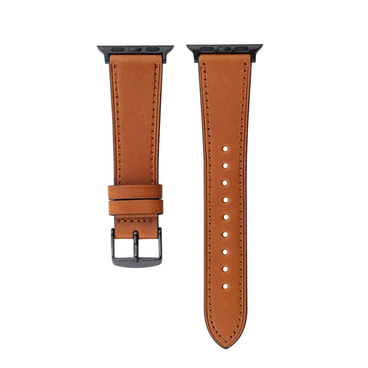 Crazy Horse Genuine Leather Watch Band, For Apple Watch Series 8&7 41mm / SE 2&6&SE&5&4 40mm, For Apple Watch Ultra 49mm / Series 8&7 45mm / SE 2&6&SE&5&4 44mm