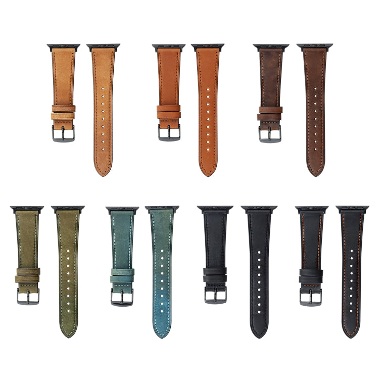 Crazy Horse Genuine Leather Watch Band, For Apple Watch Series 8&amp;7 41mm / SE 2&amp;6&amp;SE&amp;5&amp;4 40mm, For Apple Watch Ultra 49mm / Series 8&amp;7 45mm / SE 2&amp;6&amp;SE&amp;5&amp;4 44mm
