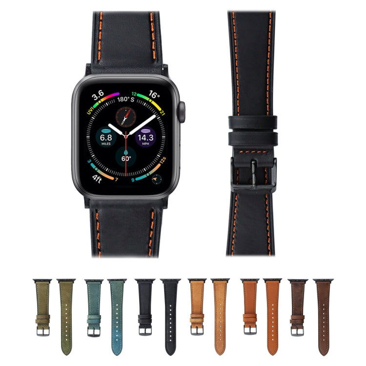 Crazy Horse Genuine Leather Watch Band, For Apple Watch Series 8&7 41mm / SE 2&6&SE&5&4 40mm, For Apple Watch Ultra 49mm / Series 8&7 45mm / SE 2&6&SE&5&4 44mm