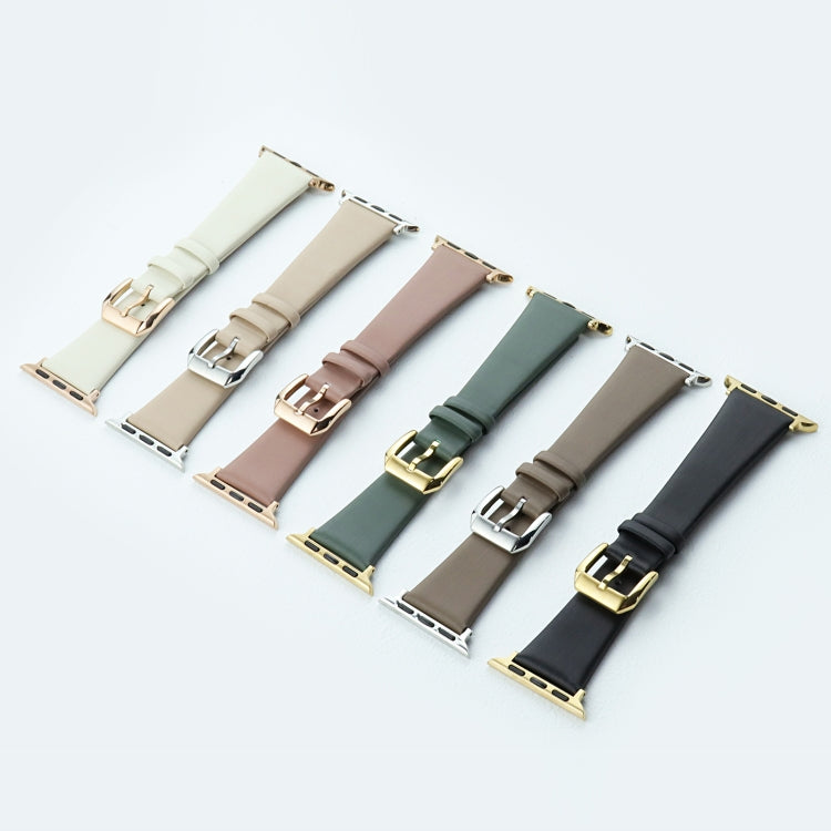 Silk Leather Watch Band, For Apple Watch Series 8&7 41mm / SE 2&6&SE&5&4 40mm, For Apple Watch Ultra 49mm / Series 8&7 45mm / SE 2&6&SE&5&4 44mm