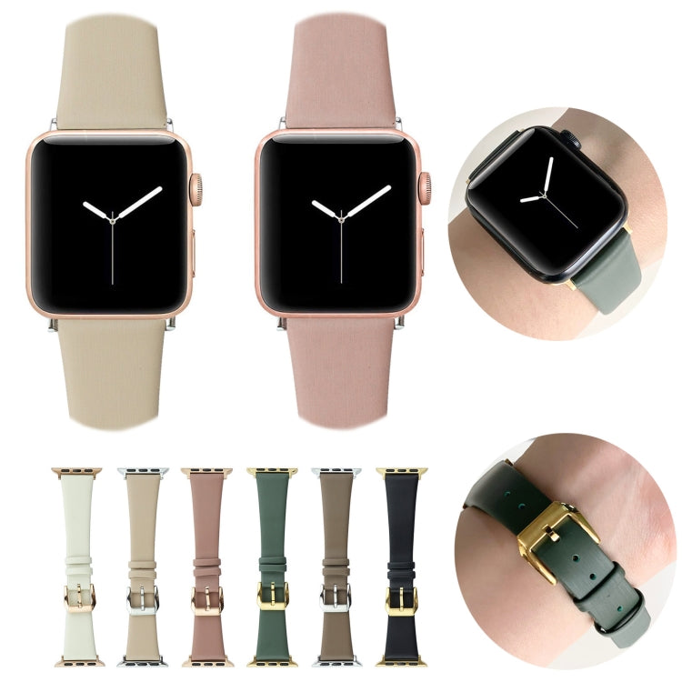 Silk Leather Watch Band, For Apple Watch Series 8&7 41mm / SE 2&6&SE&5&4 40mm, For Apple Watch Ultra 49mm / Series 8&7 45mm / SE 2&6&SE&5&4 44mm