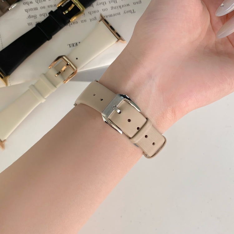 Silk Leather Watch Band, For Apple Watch Series 8&amp;7 41mm / SE 2&amp;6&amp;SE&amp;5&amp;4 40mm, For Apple Watch Ultra 49mm / Series 8&amp;7 45mm / SE 2&amp;6&amp;SE&amp;5&amp;4 44mm