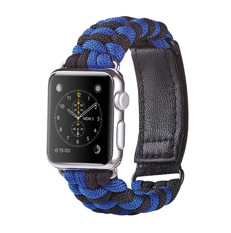 Paracord Plain Weave Hook And Loop Fastener Nylon Watch Band, For Apple Watch Series 8&amp;7 41mm / SE 2&amp;6&amp;SE&amp;5&amp;4 40mm, For Apple Watch Ultra 49mm / Series 8&amp;7 45mm / SE 2&amp;6&amp;SE&amp;5&amp;4 44mm