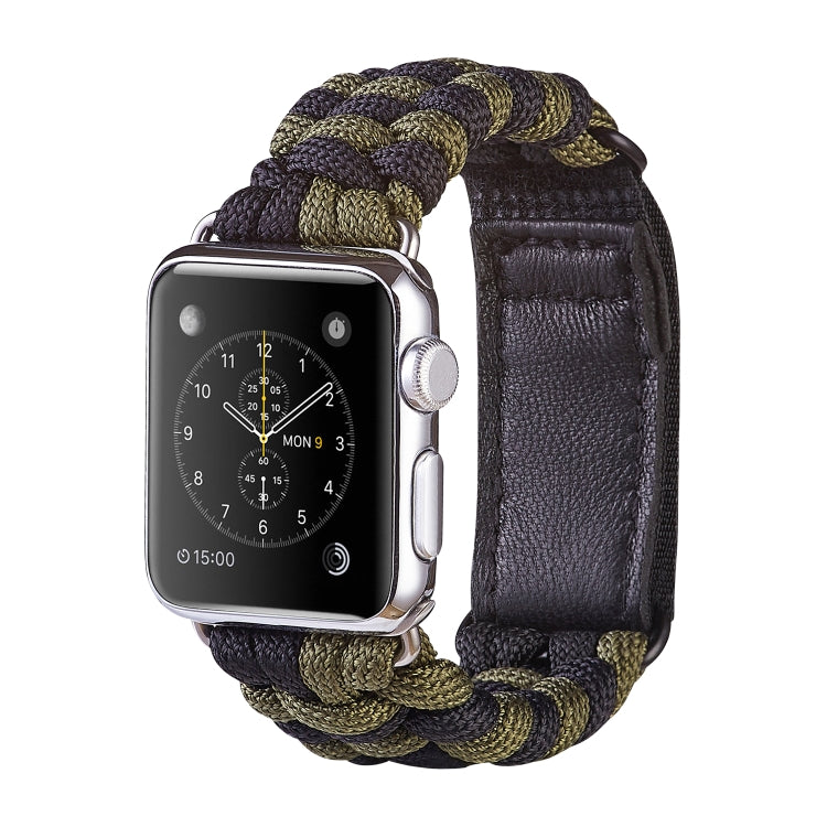 Paracord Plain Weave Hook And Loop Fastener Nylon Watch Band, For Apple Watch Series 8&amp;7 41mm / SE 2&amp;6&amp;SE&amp;5&amp;4 40mm, For Apple Watch Ultra 49mm / Series 8&amp;7 45mm / SE 2&amp;6&amp;SE&amp;5&amp;4 44mm