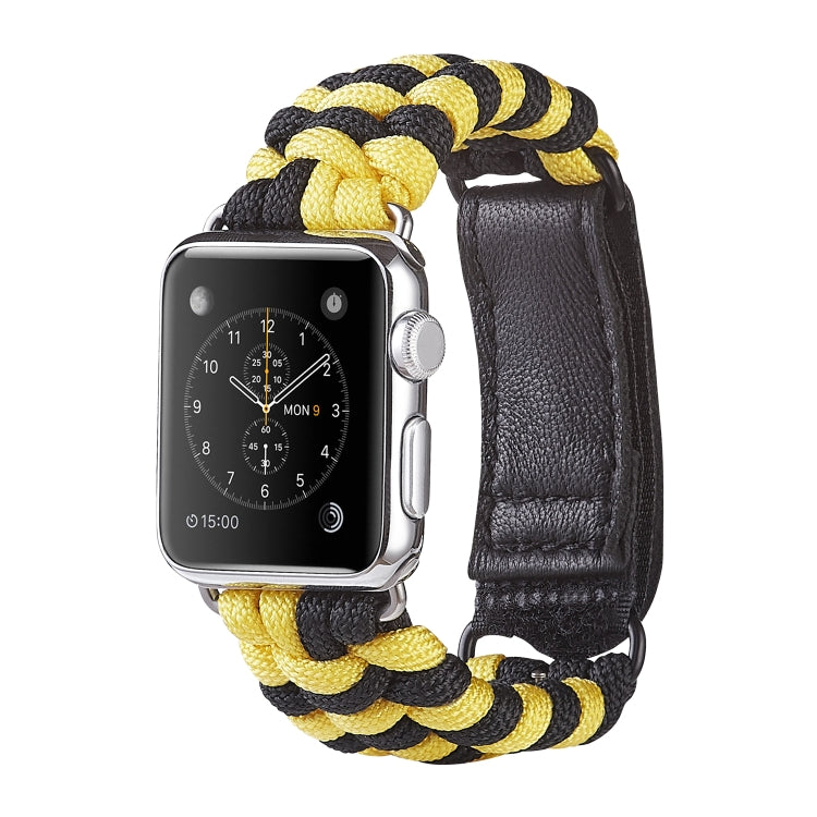 Paracord Plain Weave Hook And Loop Fastener Nylon Watch Band, For Apple Watch Series 8&amp;7 41mm / SE 2&amp;6&amp;SE&amp;5&amp;4 40mm, For Apple Watch Ultra 49mm / Series 8&amp;7 45mm / SE 2&amp;6&amp;SE&amp;5&amp;4 44mm