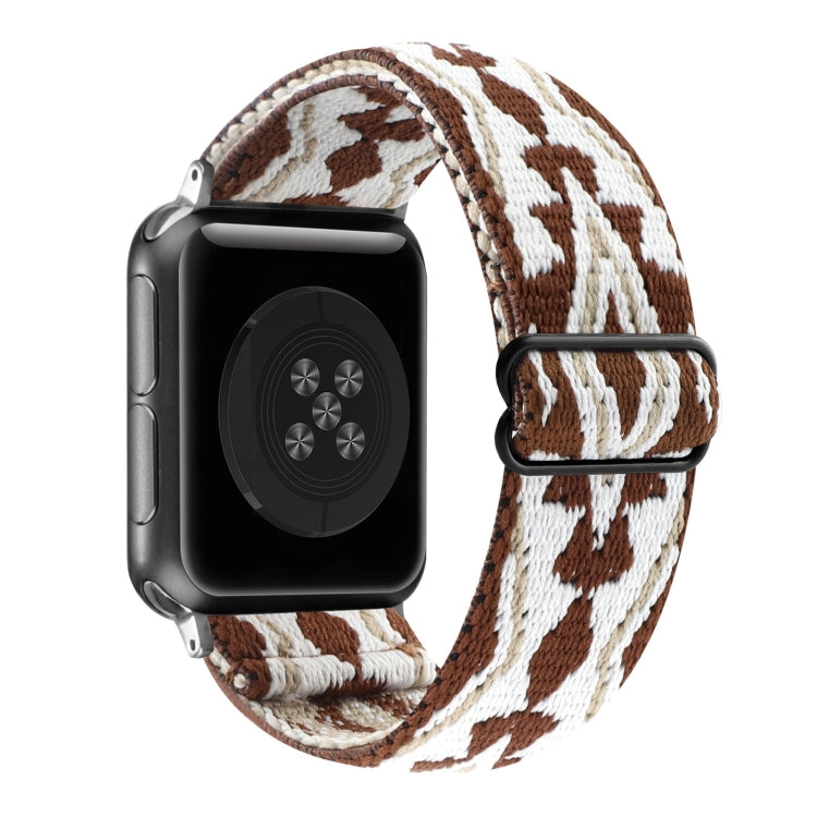 Ethnic Style Buckle Elastic Watch Band, For Apple Watch Series 7 41mm / 6 &amp; SE &amp; 5 &amp; 4 40mm, For Apple Watch Ultra 49mm / Series 8&amp;7 45mm / SE 2&amp;6&amp;SE&amp;5&amp;4 44mm