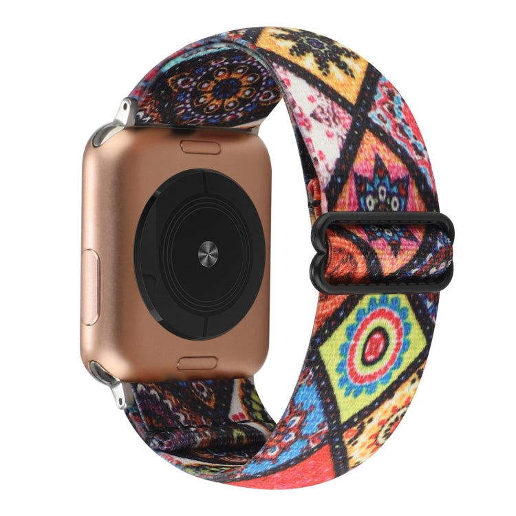 Ethnic Style Buckle Elastic Watch Band, For Apple Watch Series 7 41mm / 6 & SE & 5 & 4 40mm, For Apple Watch Ultra 49mm / Series 8&7 45mm / SE 2&6&SE&5&4 44mm