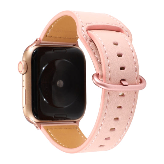 Solid Color Genuine Leather Watchband, For Apple Watch Series 7 41mm / 6 &amp; SE &amp; 5 &amp; 4 40mm / 3 &amp; 2 &amp; 1 38mm, For Apple Watch Series 7 45mm / 6 &amp; SE &amp; 5 &amp; 4 44mm / 3 &amp; 2 &amp; 1 42mm