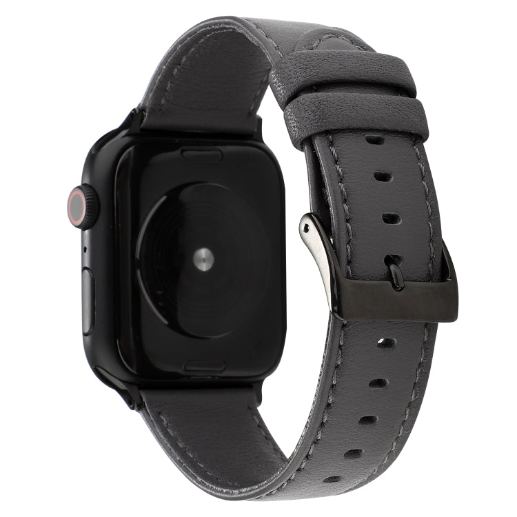 Cowhide Texture Leather Watchband, For Apple Watch Series 8&7 41mm / SE 2&6&SE&5&4 40mm / 3&2&1 38mm, For Apple Watch Series 7 45mm / 6 & SE & 5 & 4 44mm / 3 & 2 & 1 42mm, For Apple Watch Series 7 41mm / 6 & SE & 5 & 4 40mm / 3 & 2 & 1 38mm������������...