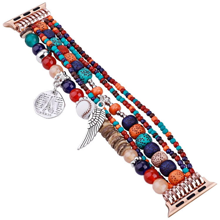 Beaded Posey Wings Bracelet Watch Band, For Apple Watch Series 8&amp;7 45mm / SE 2&amp;6&amp;SE&amp;5&amp;4 44mm, For Apple Watch Series 8&amp;7 41mm / SE 2&amp;6&amp;SE&amp;5&amp;4 40mm