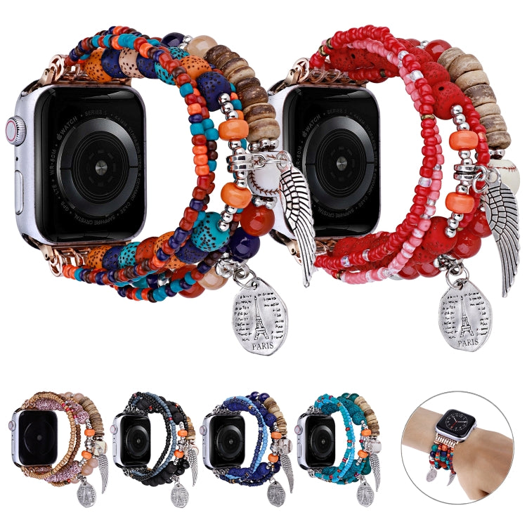 Beaded Posey Wings Bracelet Watch Band, For Apple Watch Series 8&amp;7 45mm / SE 2&amp;6&amp;SE&amp;5&amp;4 44mm, For Apple Watch Series 8&amp;7 41mm / SE 2&amp;6&amp;SE&amp;5&amp;4 40mm