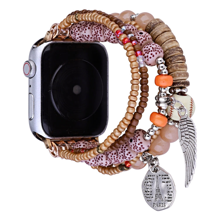 Beaded Posey Wings Bracelet Watch Band, For Apple Watch Series 8&amp;7 45mm / SE 2&amp;6&amp;SE&amp;5&amp;4 44mm, For Apple Watch Series 8&amp;7 41mm / SE 2&amp;6&amp;SE&amp;5&amp;4 40mm