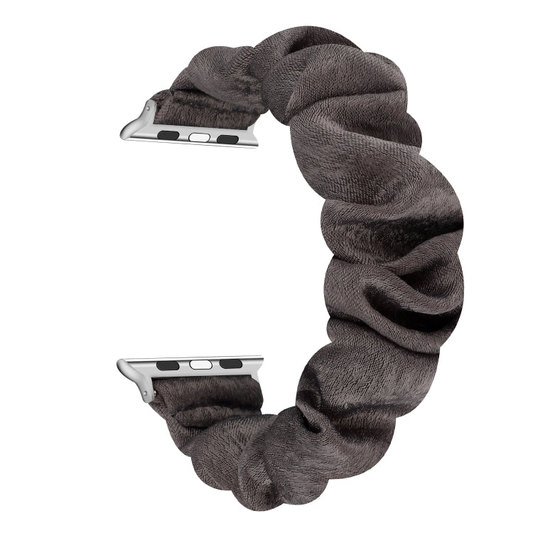 Cloth + Stainless Steel Hair Ring Watchband, For Apple Watch Series 7 41mm / 6 & SE & 5 & 4 40mm / 3 & 2 & 1 38mm, For Apple Watch Series 7 45mm / 6 & SE & 5 & 4 44mm / 3 & 2 & 1 42mm, For Apple Watch Series 8&7 41mm / SE 2&6&SE&5&4 40mm / 3&2&1 38mm