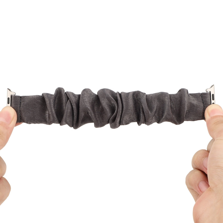 Cloth + Stainless Steel Hair Ring Watchband, For Apple Watch Series 7 41mm / 6 & SE & 5 & 4 40mm / 3 & 2 & 1 38mm, For Apple Watch Series 7 45mm / 6 & SE & 5 & 4 44mm / 3 & 2 & 1 42mm, For Apple Watch Series 8&7 41mm / SE 2&6&SE&5&4 40mm / 3&2&1 38mm��...