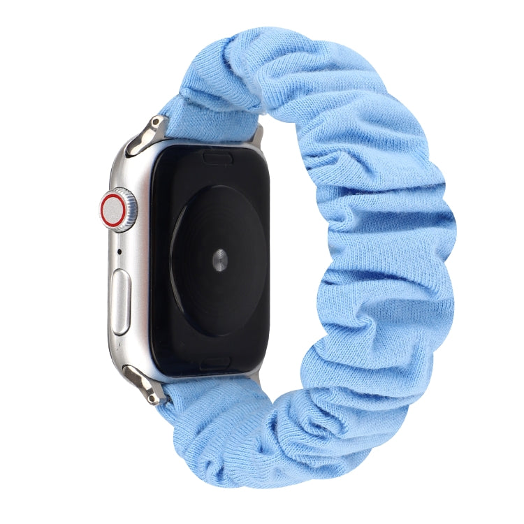 Cloth + Stainless Steel Hair Ring Watchband, For Apple Watch Series 7 41mm / 6 & SE & 5 & 4 40mm / 3 & 2 & 1 38mm, For Apple Watch Series 7 45mm / 6 & SE & 5 & 4 44mm / 3 & 2 & 1 42mm, For Apple Watch Series 8&7 41mm / SE 2&6&SE&5&4 40mm / 3&2&1 38mm