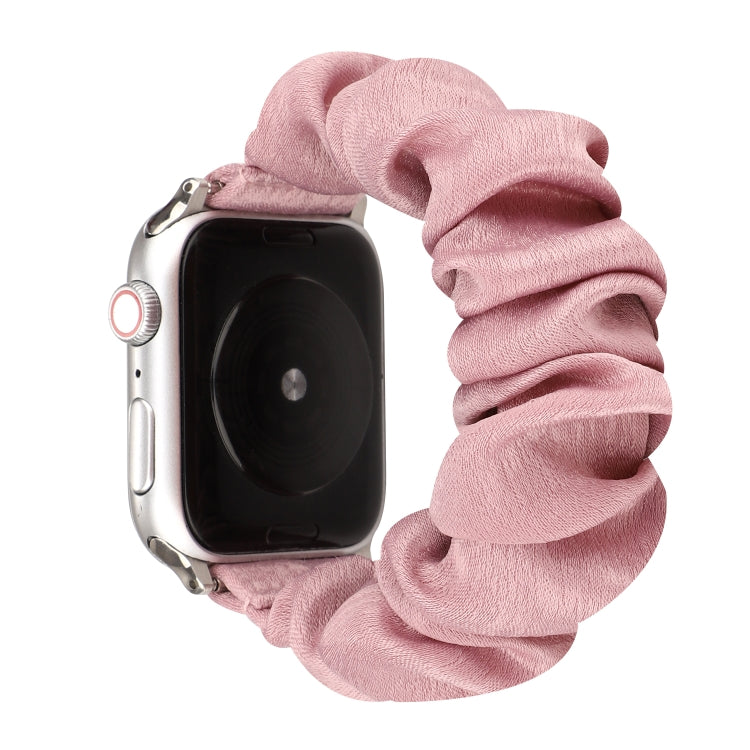 Cloth + Stainless Steel Hair Ring Watchband, For Apple Watch Series 7 41mm / 6 & SE & 5 & 4 40mm / 3 & 2 & 1 38mm, For Apple Watch Series 7 45mm / 6 & SE & 5 & 4 44mm / 3 & 2 & 1 42mm, For Apple Watch Series 8&7 41mm / SE 2&6&SE&5&4 40mm / 3&2&1 38mm