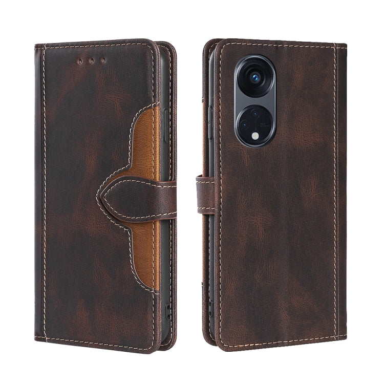 Skin Feel Magnetic Buckle Leather Phone Case, For Motorola Moto G53 5G/G13 4G/G23 4G, For Motorola Moto G73 5G, For OPPO Reno8 T 5G/A1 Pro 5G, For Xiaomi Redmi 12C 4G, For Kyocera Android One S10, For OnePlus Ace 2/11R