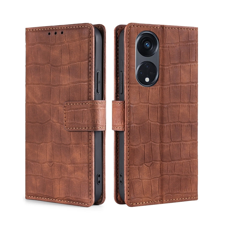 Skin Feel Crocodile Magnetic Clasp Leather Phone Case