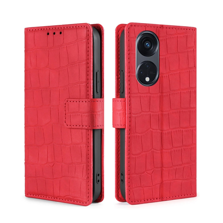 Skin Feel Crocodile Magnetic Clasp Leather Phone Case