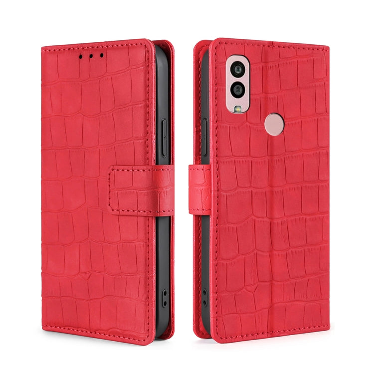 Skin Feel Crocodile Magnetic Clasp Leather Phone Case