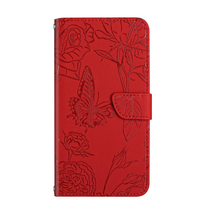HT03 Skin Feel Butterfly Embossed Flip Leather Phone Case