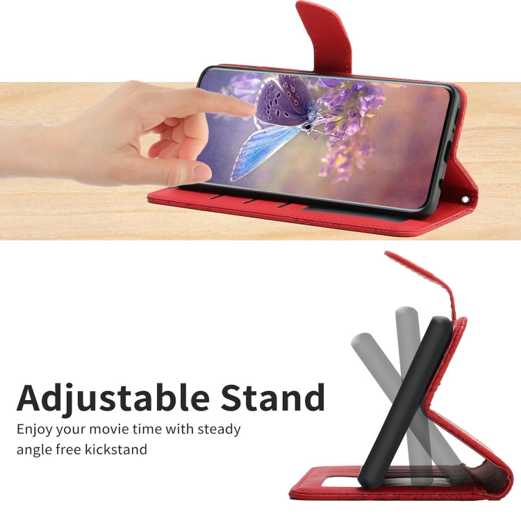 HT03 Skin Feel Butterfly Embossed Flip Leather Phone Case