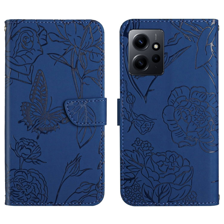 HT03 Skin Feel Butterfly Embossed Flip Leather Phone Case