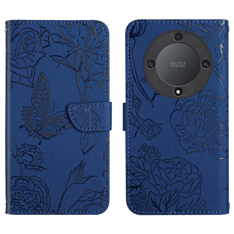HT03 Skin Feel Butterfly Embossed Flip Leather Phone Case