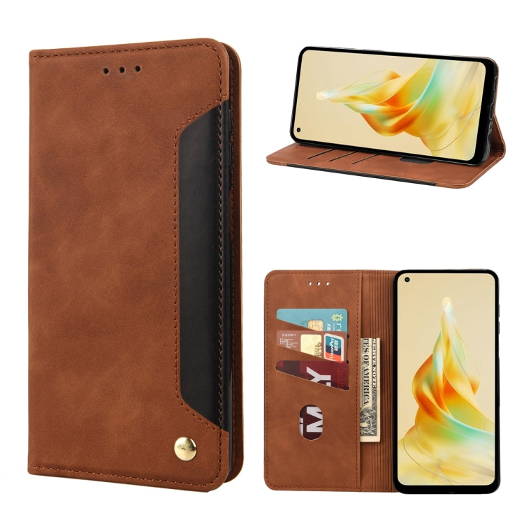 Skin Feel Splicing Leather Phone Case, For OPPO Reno8 T 4G, For Xiaomi Redmi Note 12 5G Global / Poco X5 5G, For Xiaomi Redmi Note 12 Pro 5G Global, For Xiaomi Redmi Note 12 Pro+ 5G Global