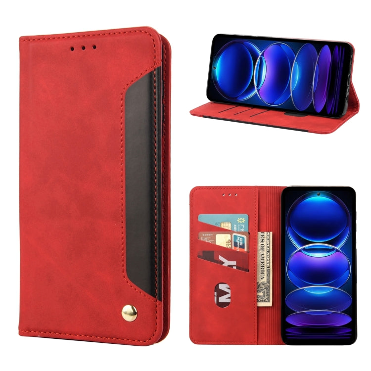 Skin Feel Splicing Leather Phone Case, For OPPO Reno8 T 4G, For Xiaomi Redmi Note 12 5G Global / Poco X5 5G, For Xiaomi Redmi Note 12 Pro 5G Global, For Xiaomi Redmi Note 12 Pro+ 5G Global