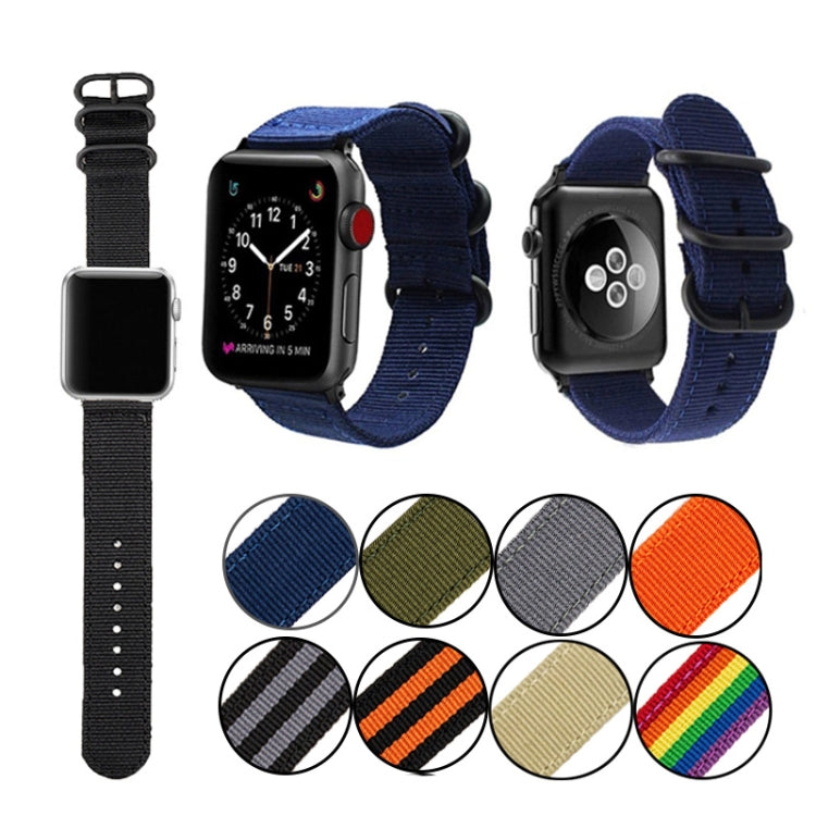 Black Buckle Canvas Watch Band, For Apple Watch Series 8&amp;7 41mm, For Apple Watch Series 8&amp;7 45mm