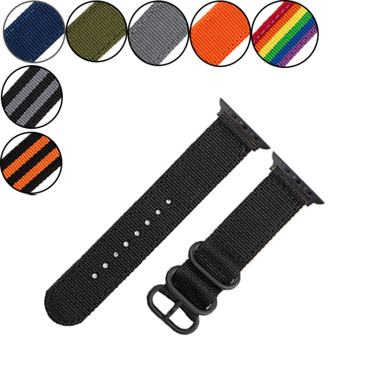 Black Buckle Canvas Watch Band, For Apple Watch Series 8&amp;7 41mm, For Apple Watch Series 8&amp;7 45mm