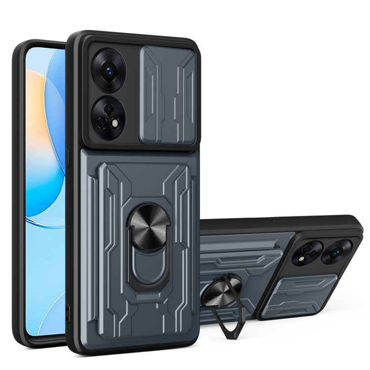 Sliding Camshield Card Phone Case, For OPPO Reno8 T 4G