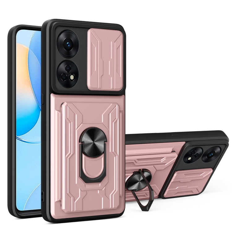 Sliding Camshield Card Phone Case, For OPPO Reno8 T 4G