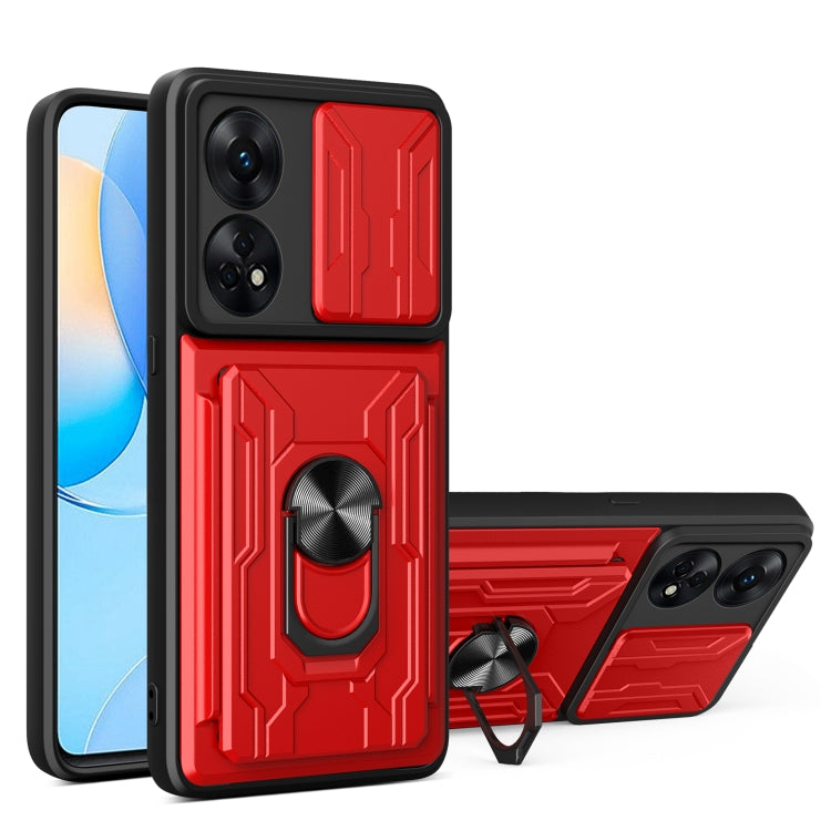 Sliding Camshield Card Phone Case, For OPPO Reno8 T 4G