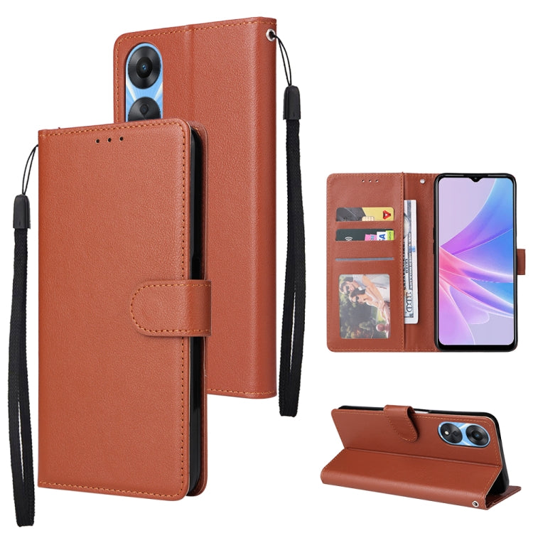 3 Card Slots Multifunctional Leather Phone Case, For OPPO A58 / A78
