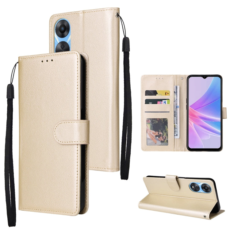 3 Card Slots Multifunctional Leather Phone Case, For OPPO A58 / A78