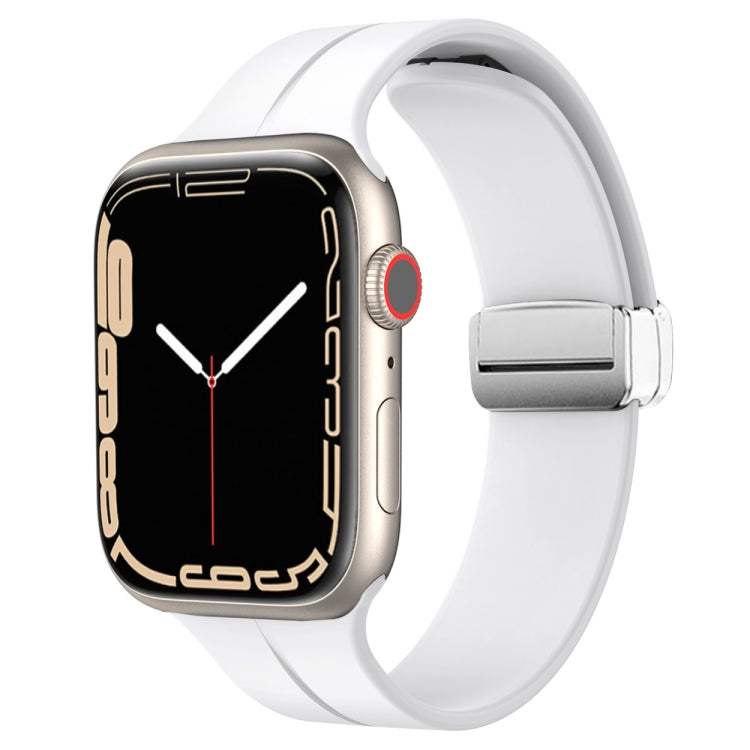 Magnetic Fold Clasp Silicone Watch Band, For Apple Watch Series 8&amp;7 41mm