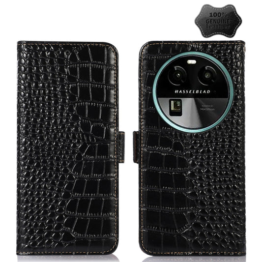 Crocodile Top Layer Cowhide Leather Phone Case, For OPPO Find X6, For OPPO Find X6 Pro, For Xiaomi Redmi Note 12 4G Global