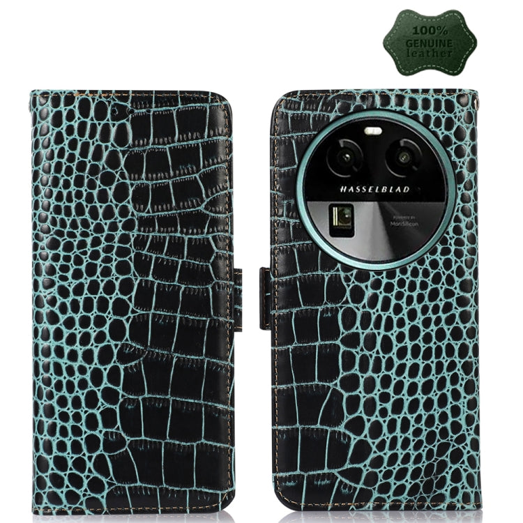 Crocodile Top Layer Cowhide Leather Phone Case, For OPPO Find X6, For OPPO Find X6 Pro, For Xiaomi Redmi Note 12 4G Global