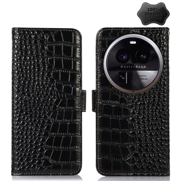 Crocodile Top Layer Cowhide Leather Phone Case, For OPPO Find X6, For OPPO Find X6 Pro, For Xiaomi Redmi Note 12 4G Global